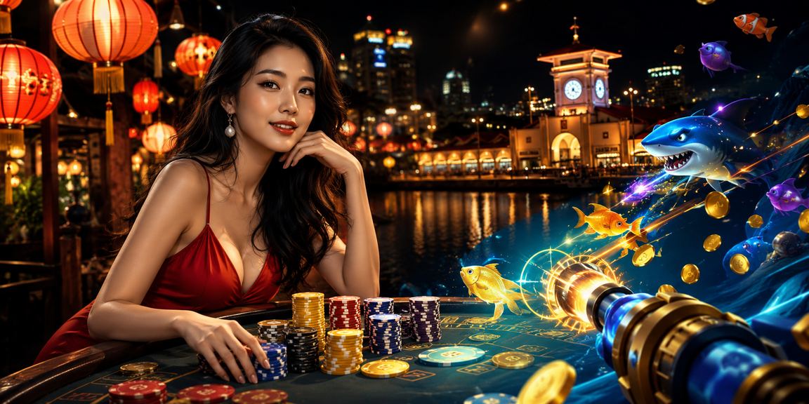 Không khí giải trí sôi động tại TP.HCM với trò chơi bắn cá và đèn lồng rực rỡ về đêm